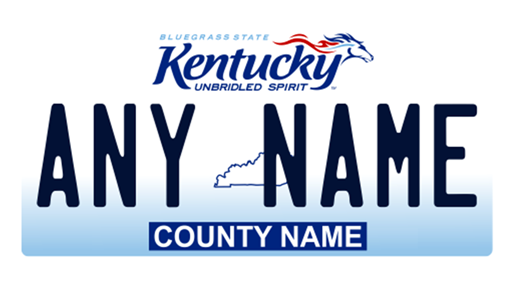 Example of a Kentucky License Plate